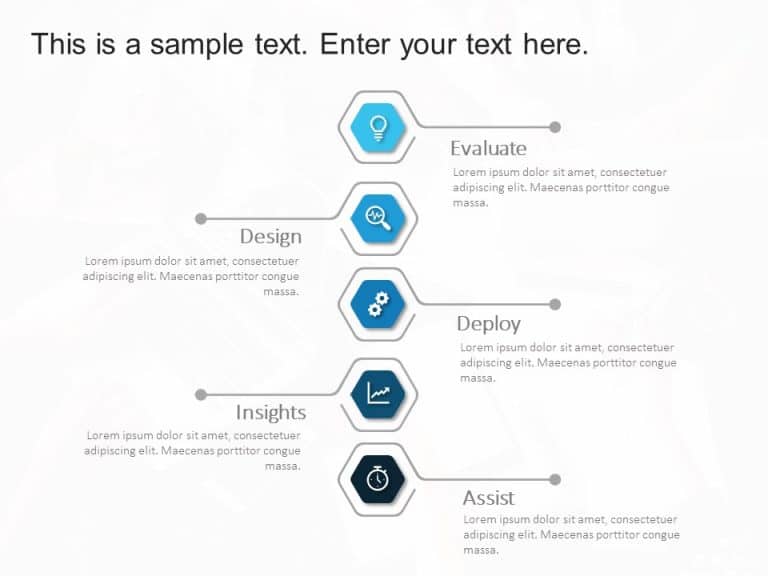 5 Steps Hexagon 1 PowerPoint Template & Google Slides Theme