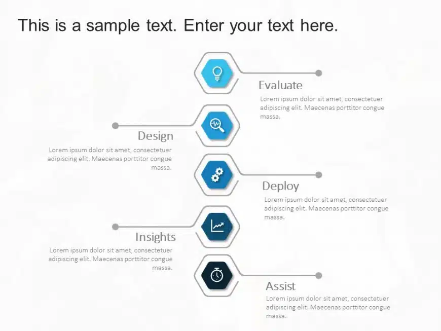 5 Steps Hexagon 1 PowerPoint Template