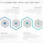 4 Steps Hexagon Puzzle Strategy PowerPoint Template