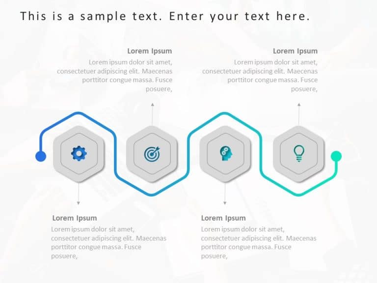 4 Steps Hexagon Strategy PowerPoint Template & Google Slides Theme