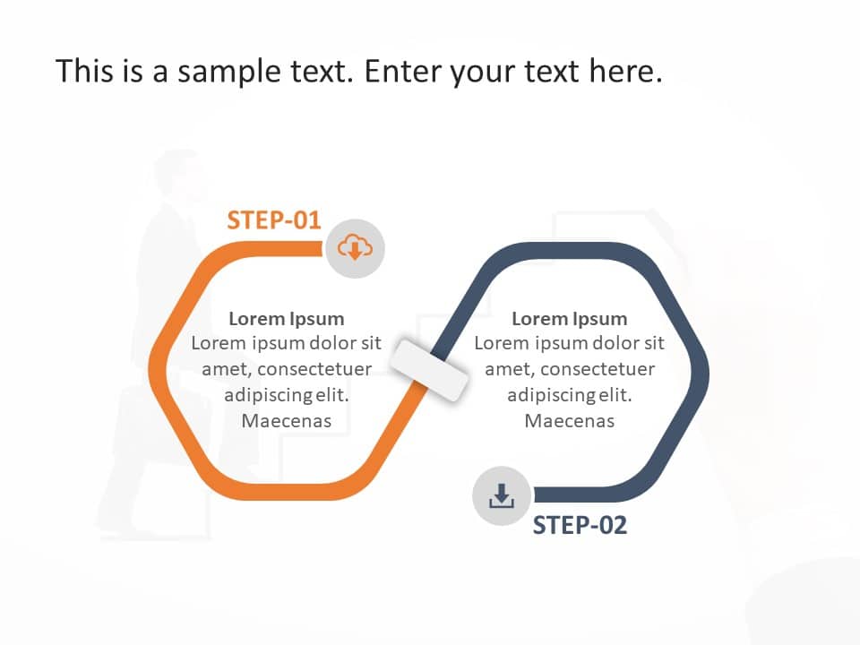 Orange and Blue Interlinked Process Steps Presentation Template