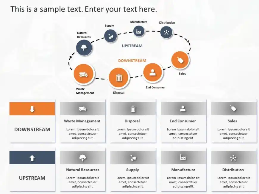 Upstream Downstream Business Process PowerPoint Template