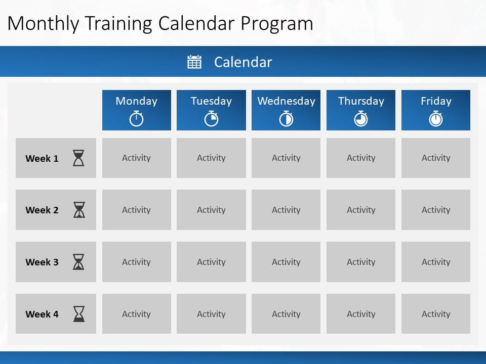 Monthly Calendar Training PowerPoint Template & Google Slides Theme