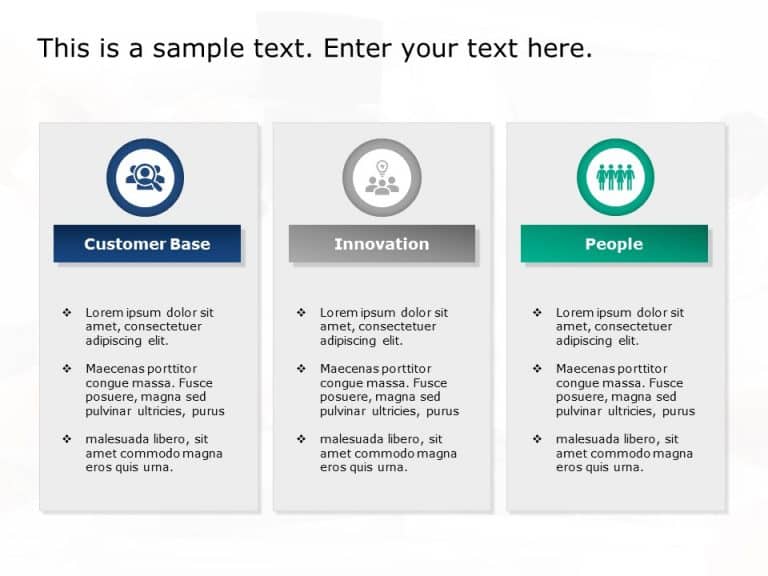 3 Column Business Strategy PowerPoint Template & Google Slides Theme