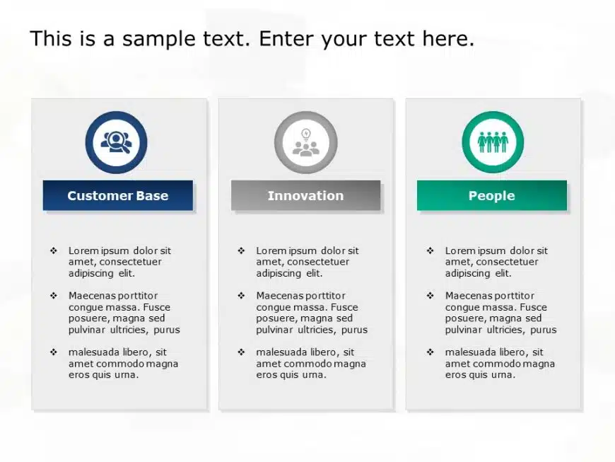 3 Column Business Strategy PowerPoint Template