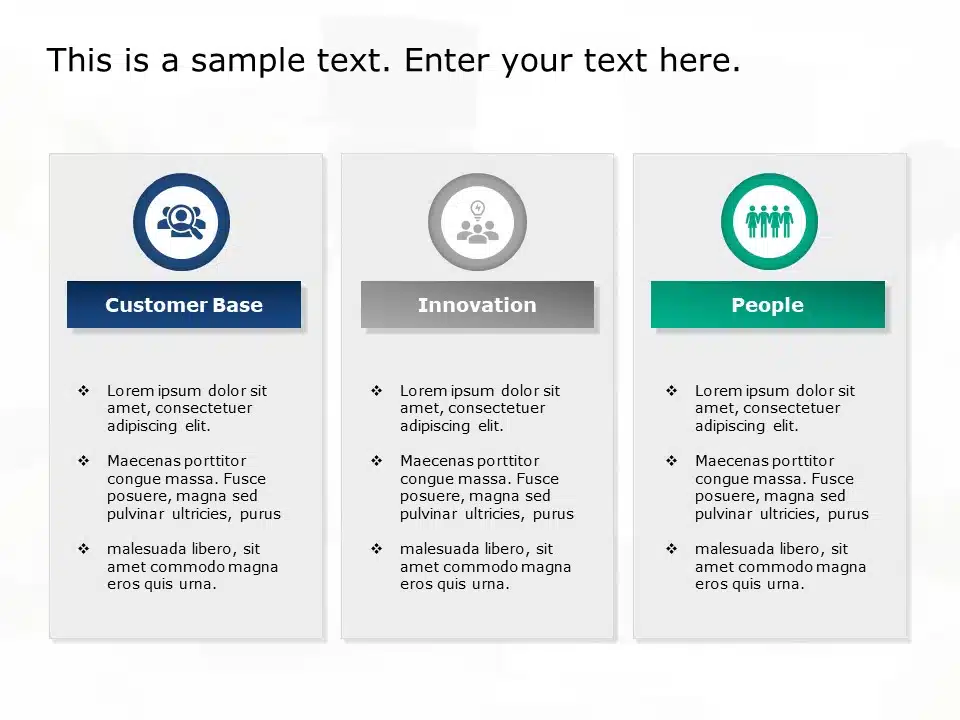 3 Column Business Strategy PowerPoint Template & Google Slides Theme