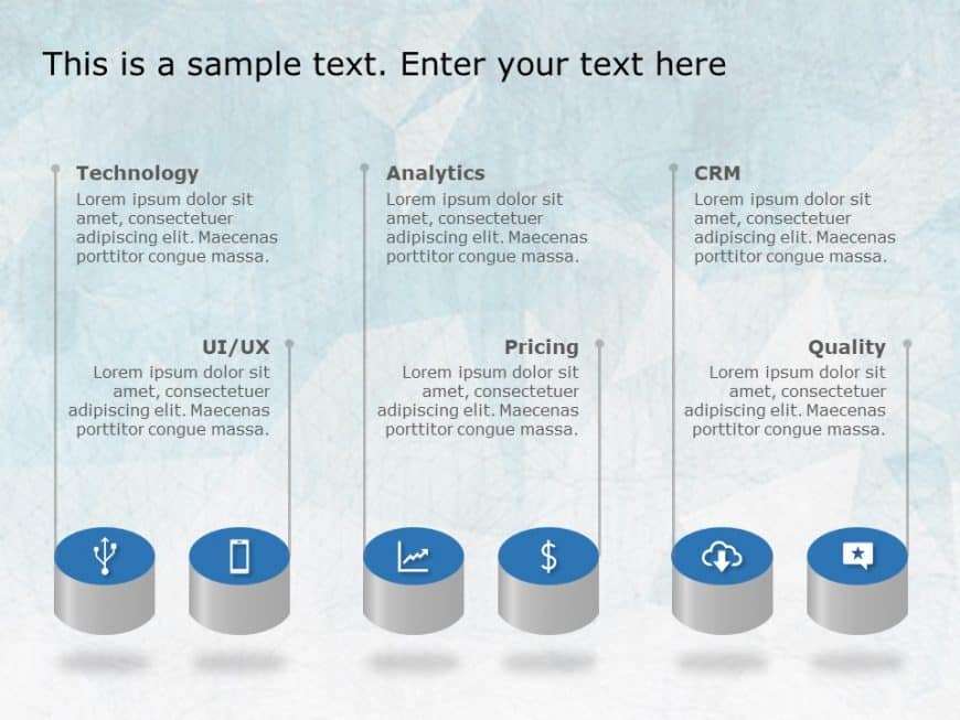 3D Cylinder Features PowerPoint Template