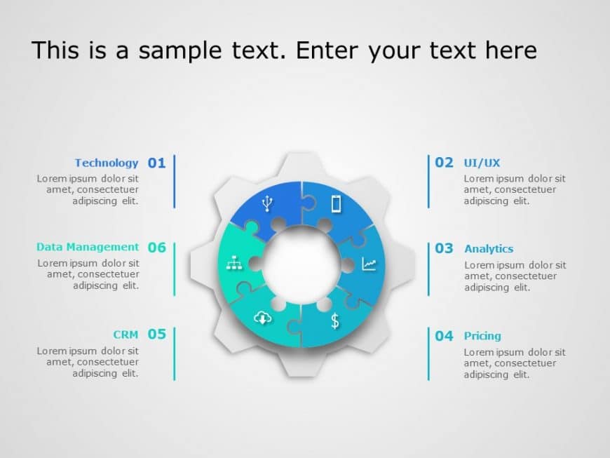 Circle Gear Puzzle PowerPoint Template