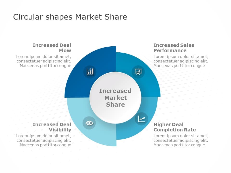 Circular Shapes For Market Share PowerPoint Template