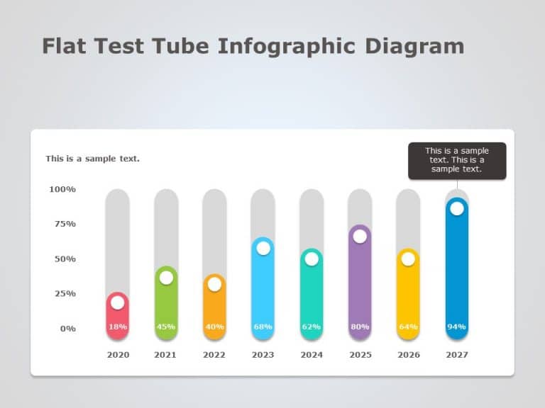 Flat Test Tube Infographic Diagram PowerPoint Template