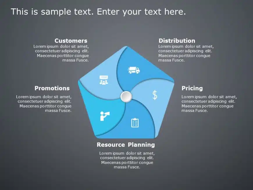 5 step pentagon diagram PowerPoint Template