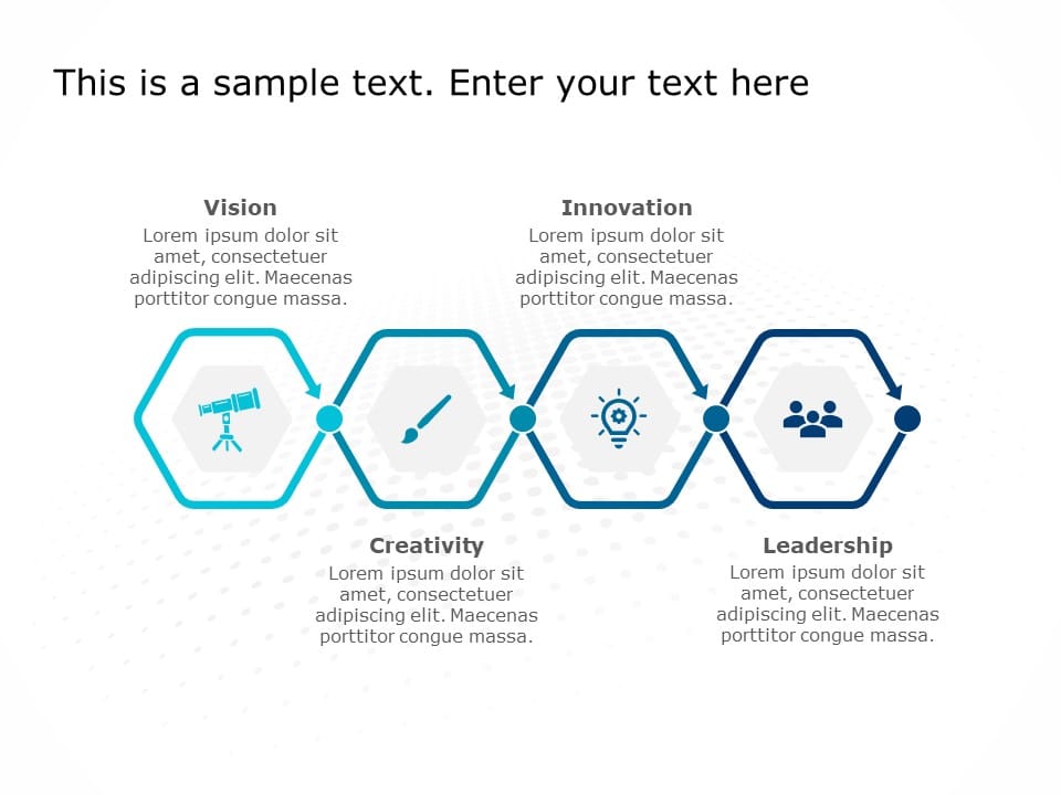 4 Steps Hexagon PowerPoint Template