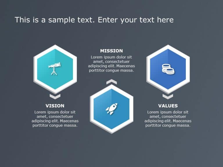 Hexagon Core Competencies PowerPoint Template & Google Slides Theme