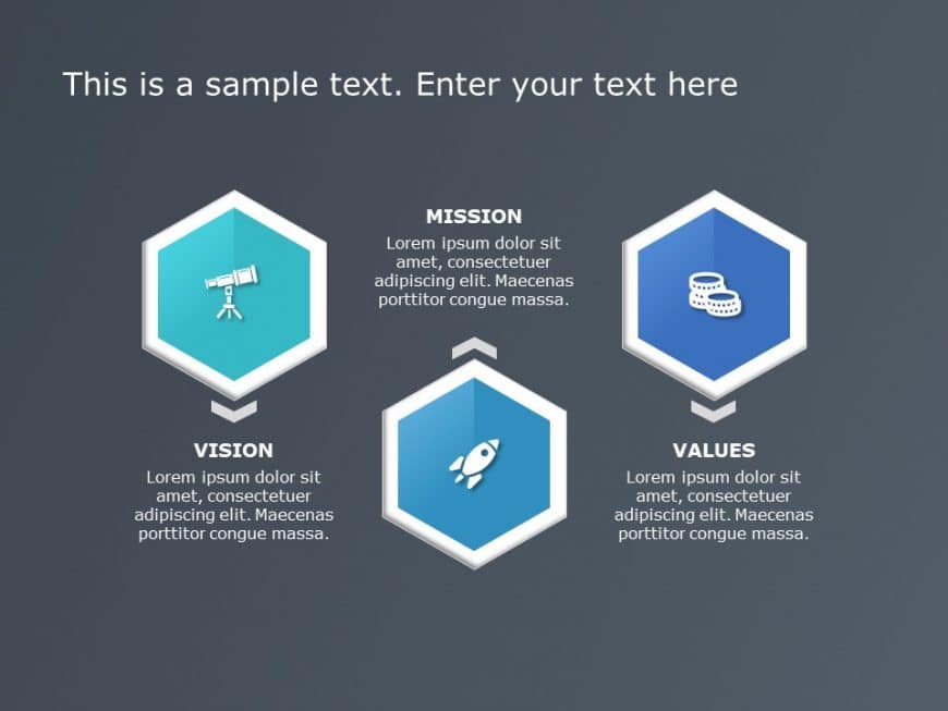 Hexagon Core Competencies PowerPoint Template 7