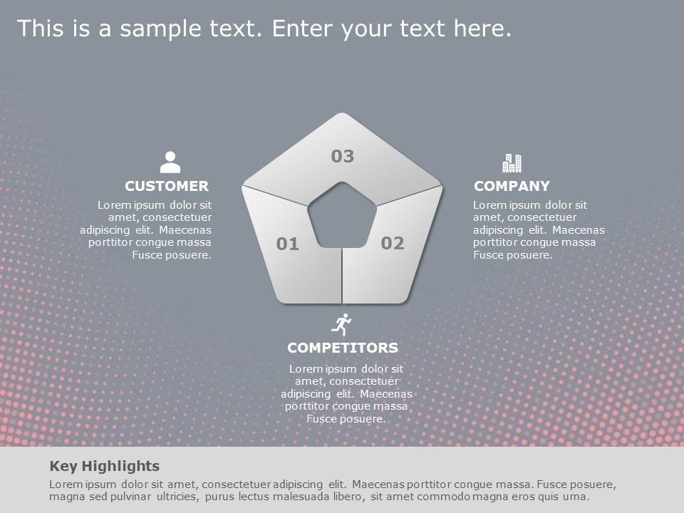 Free Pentagon Diagram for Customer-Company-Competitor Analysis in Gray ...