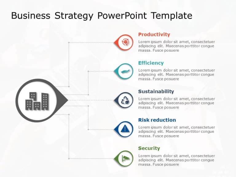 Colorful Icon-Based Business Strategy Pathway Slide Template & Google Slides Theme