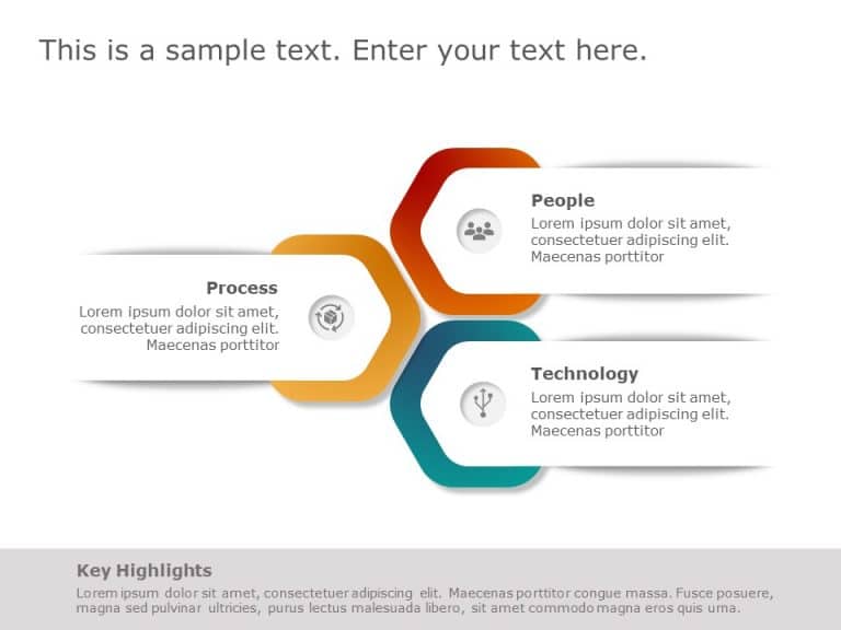 Tri-Color Hexagonal Business Strategy Overview Presentation Template & Google Slides Theme