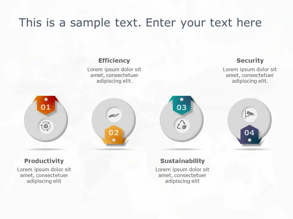 4 Steps Circular Features PowerPoint Template & Google Slides Theme