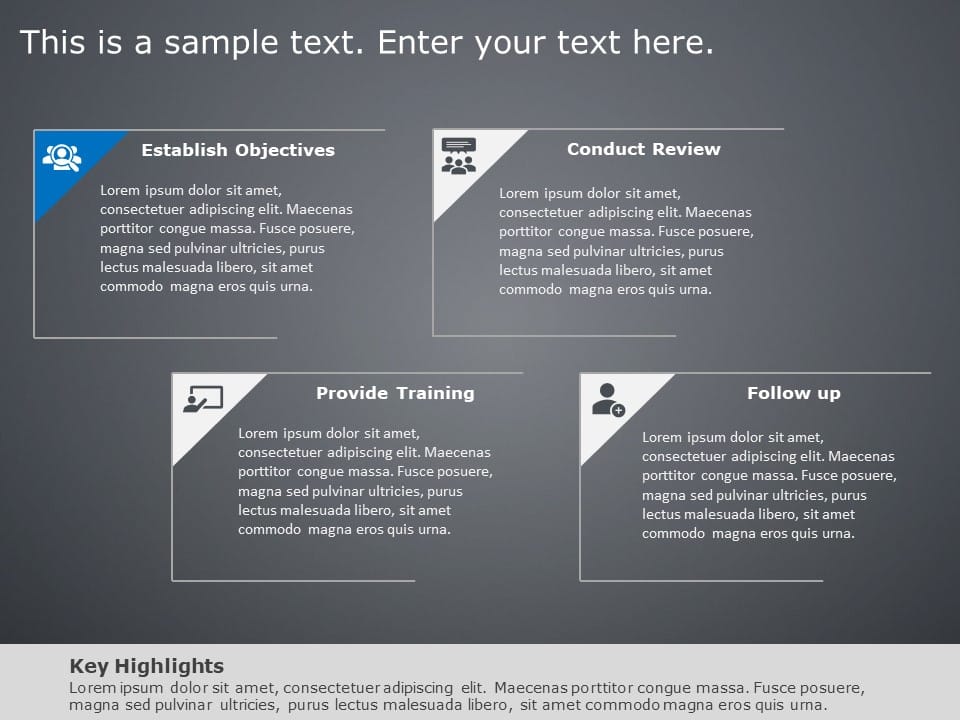 4 Steps Employee Development PowerPoint Template & Google Slides Theme