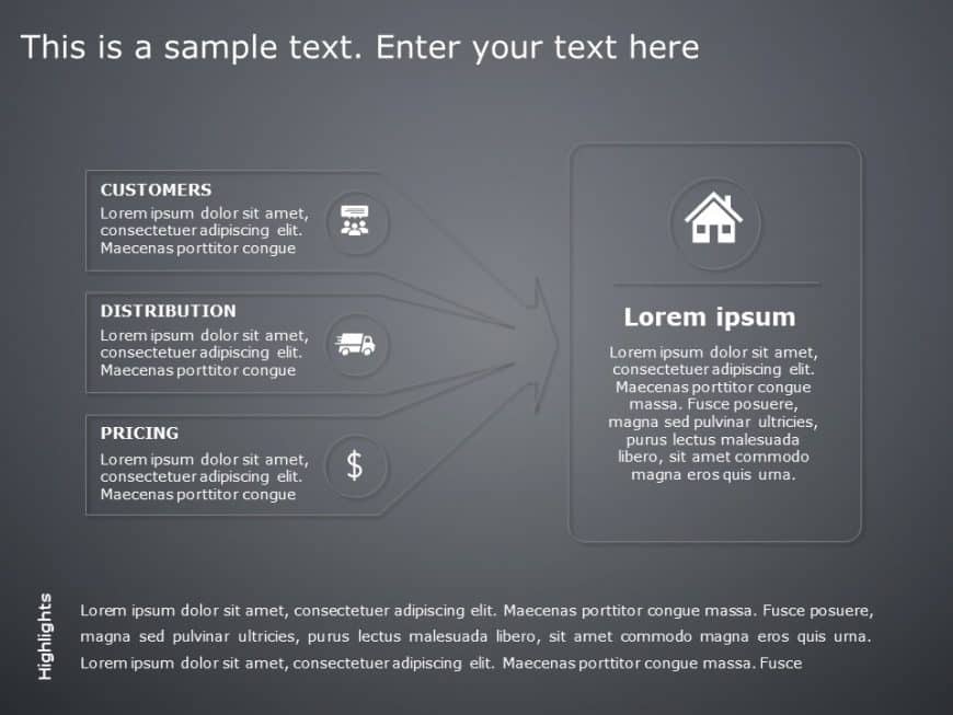 3 Step Business Inputs PowerPoint Template