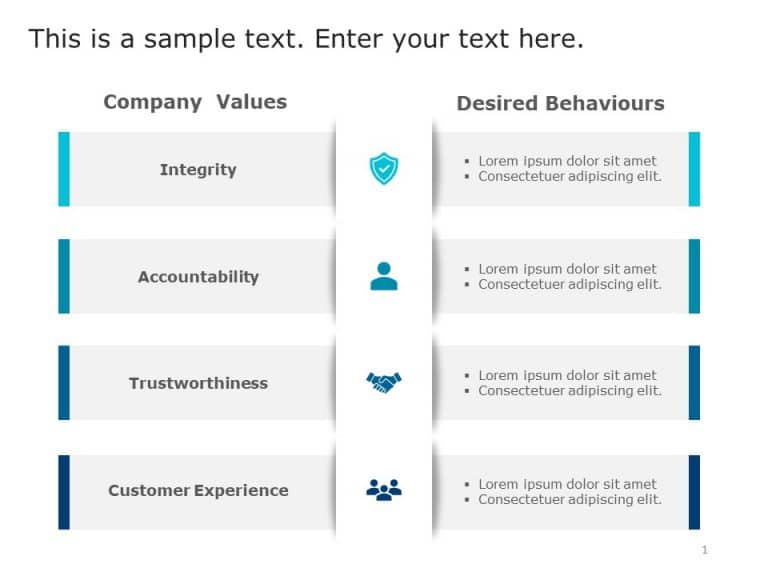 Company Values & Behavior Mapping PowerPoint Template & Google Slides Theme
