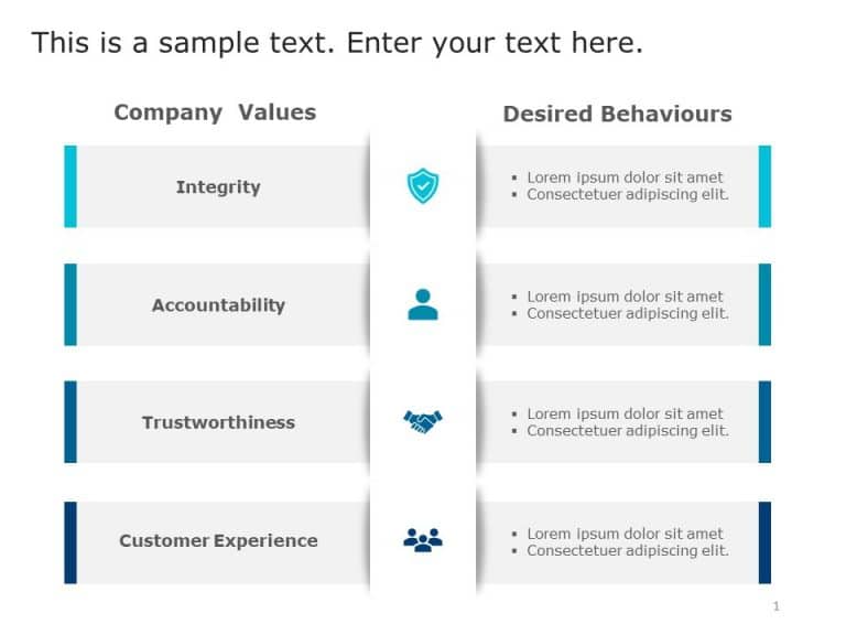 Company Values & Behavior Mapping PowerPoint Template