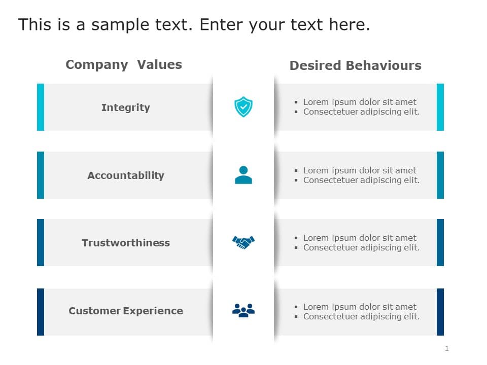 Company Values & Behavior Mapping PowerPoint Template