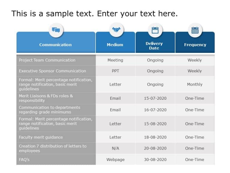 Project Stakeholders Interaction Schedule PowerPoint Template & Google Slides Theme