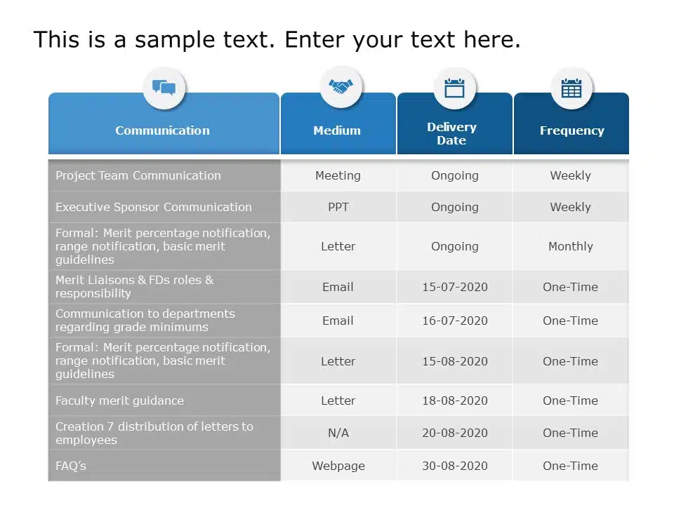 Project Stakeholders Interaction Schedule PowerPoint Template & Google Slides Theme