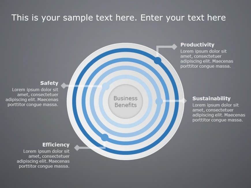 4 Steps Concentric Circles PowerPoint Template