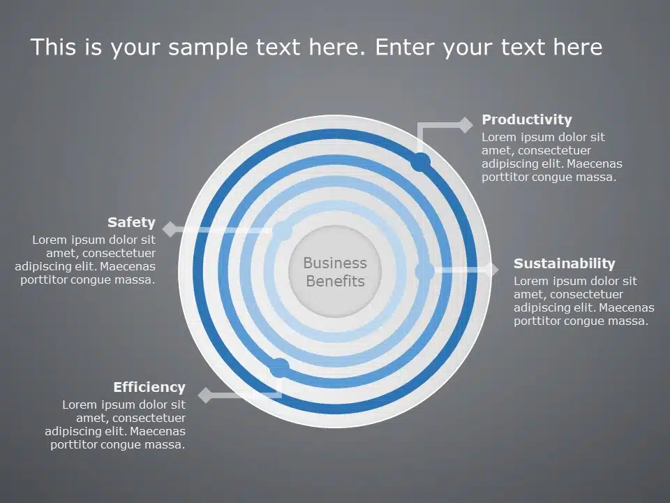 4 Steps Concentric Circles PowerPoint Template & Google Slides Theme