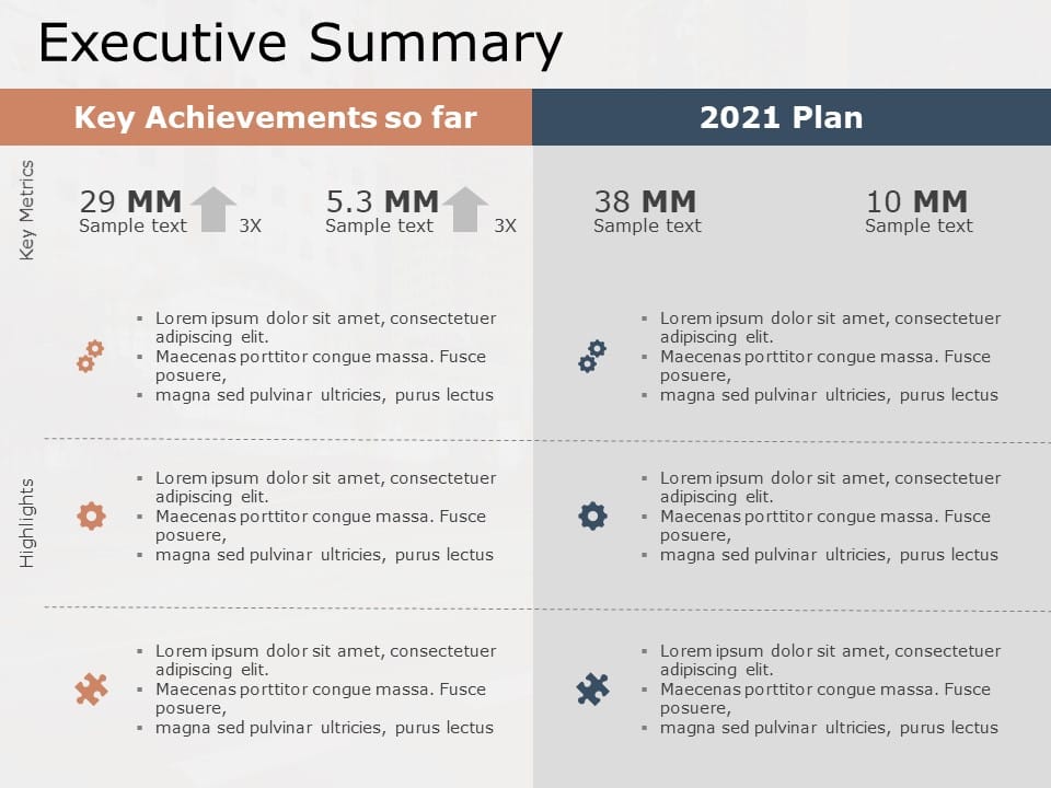 Executive Summary Slide Template Powerpoint Free
