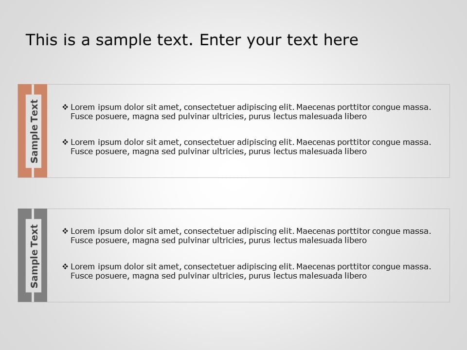 Dual-Tone Vertical Text Box Layout for Content Display Slide Template