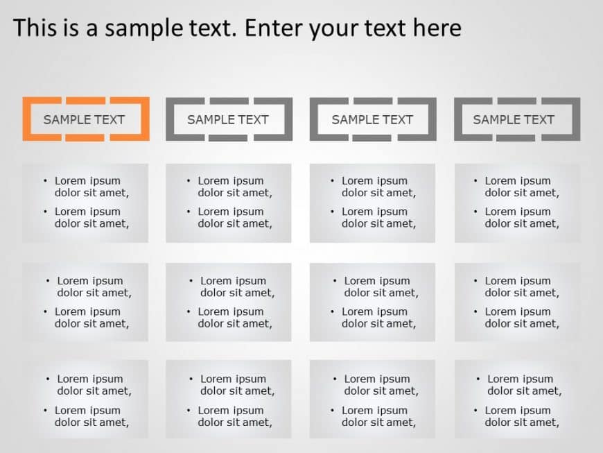4 Step Rectangular Text Box Powerpoint Template Slide 8900