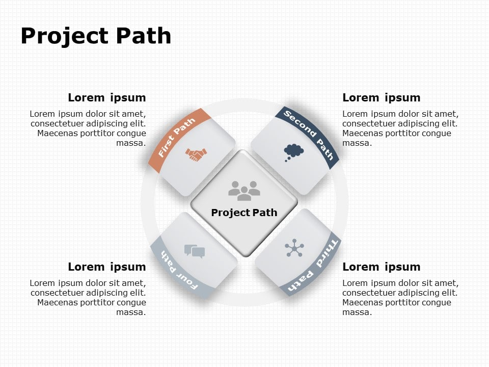 Circular Project Pathway Diagram in Neutral Tones Presentation Template