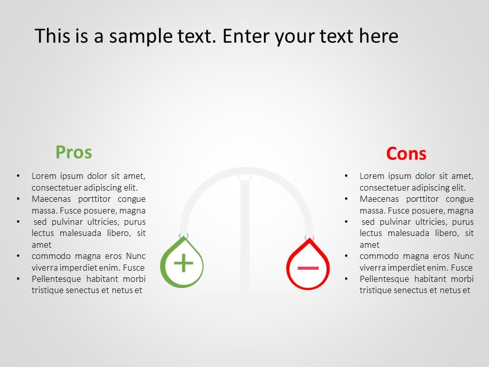 Pros And Cons 5 PowerPoint Template
