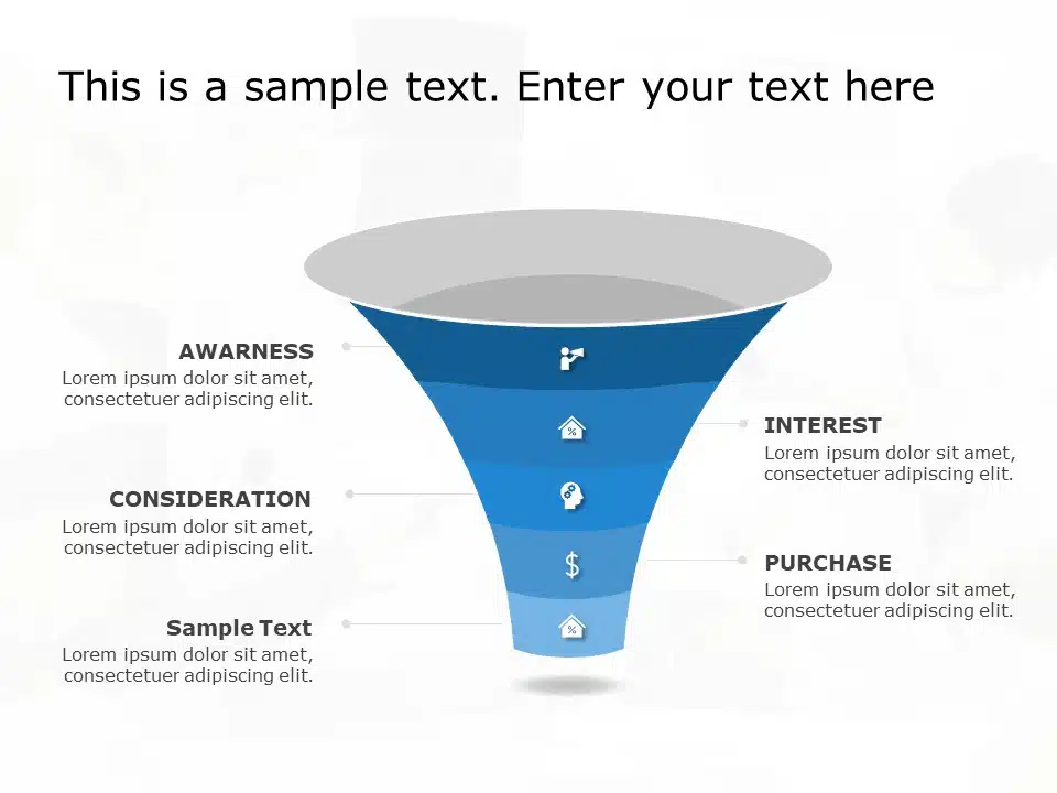 Funnel Diagram For Powerpoint With 4 Steps 9667