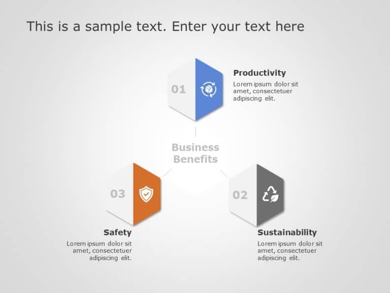 Hexagon Core Competencies PowerPoint Template