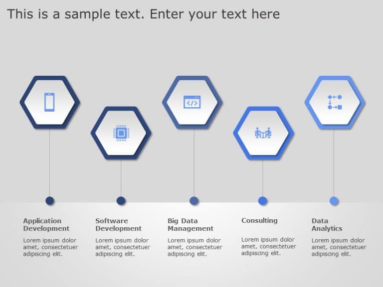 5 Steps Hexagon PowerPoint Template & Google Slides Theme