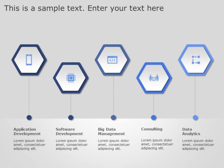 5 Steps Hexagon PowerPoint Template