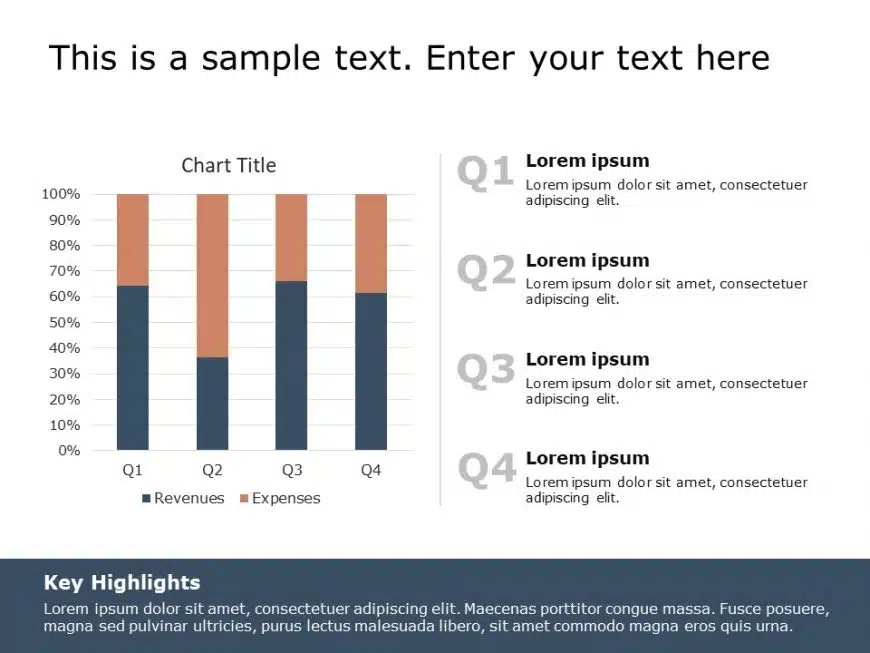 Quarterly Income bar graph PowerPoint Template