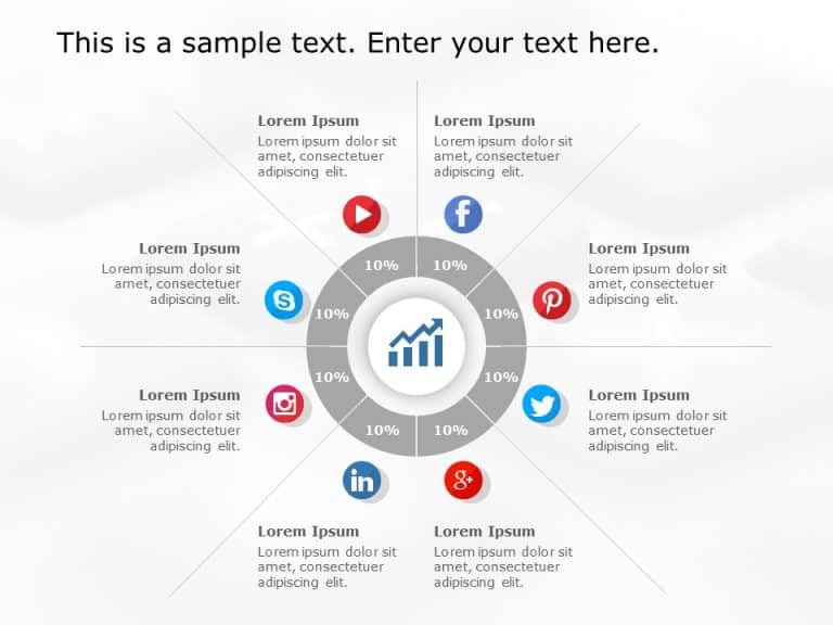 Social Media Market Share 4 PowerPoint Template & Google Slides Theme