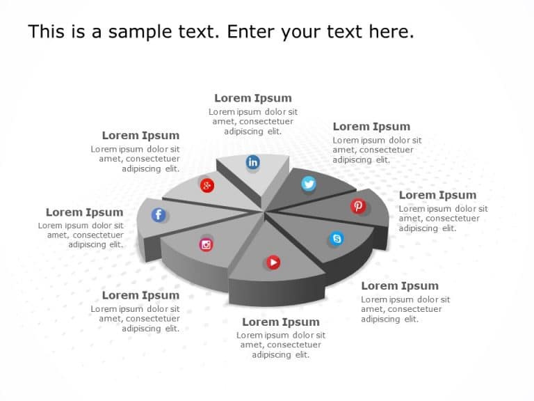 Social Media Market Share 6 PowerPoint Template