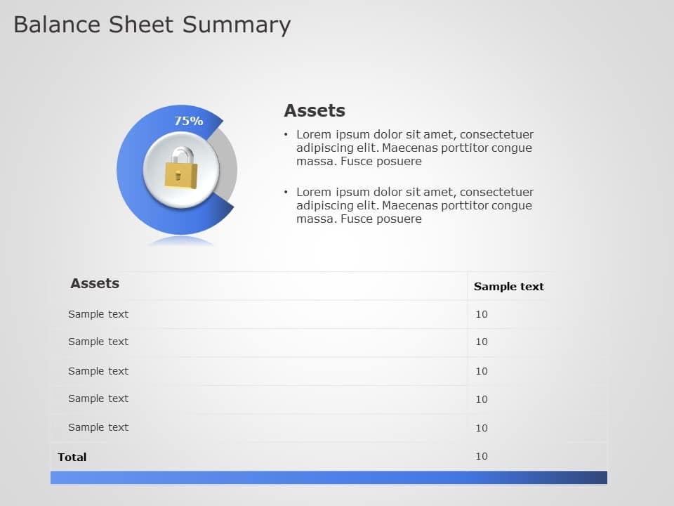 balance sheet summary 2 PowerPoint Template