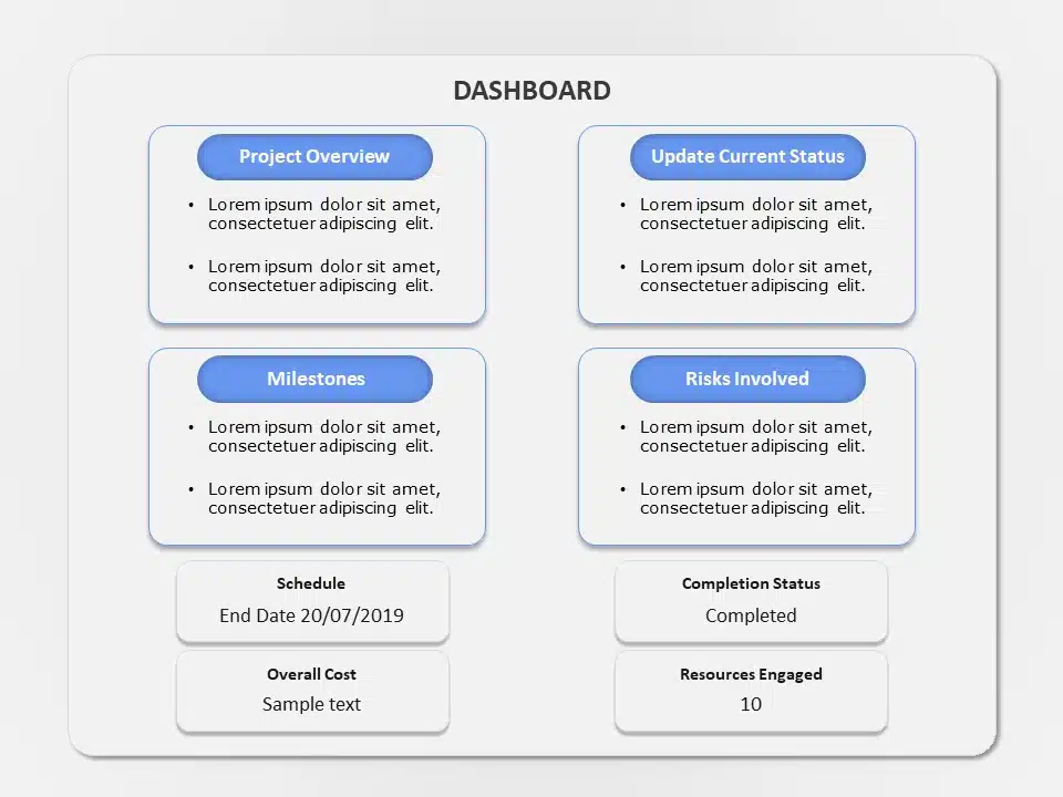 Project Dashboard 4 PowerPoint Template & Google Slides Theme