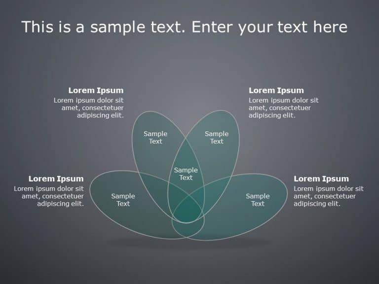 Ppt Slide Four Squares Venn Diagram Business Plan - PowerPoint Templates