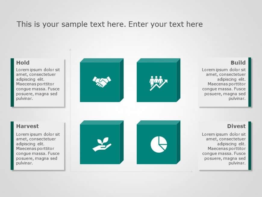 Invest Grow Strategy Matrix PowerPoint Template