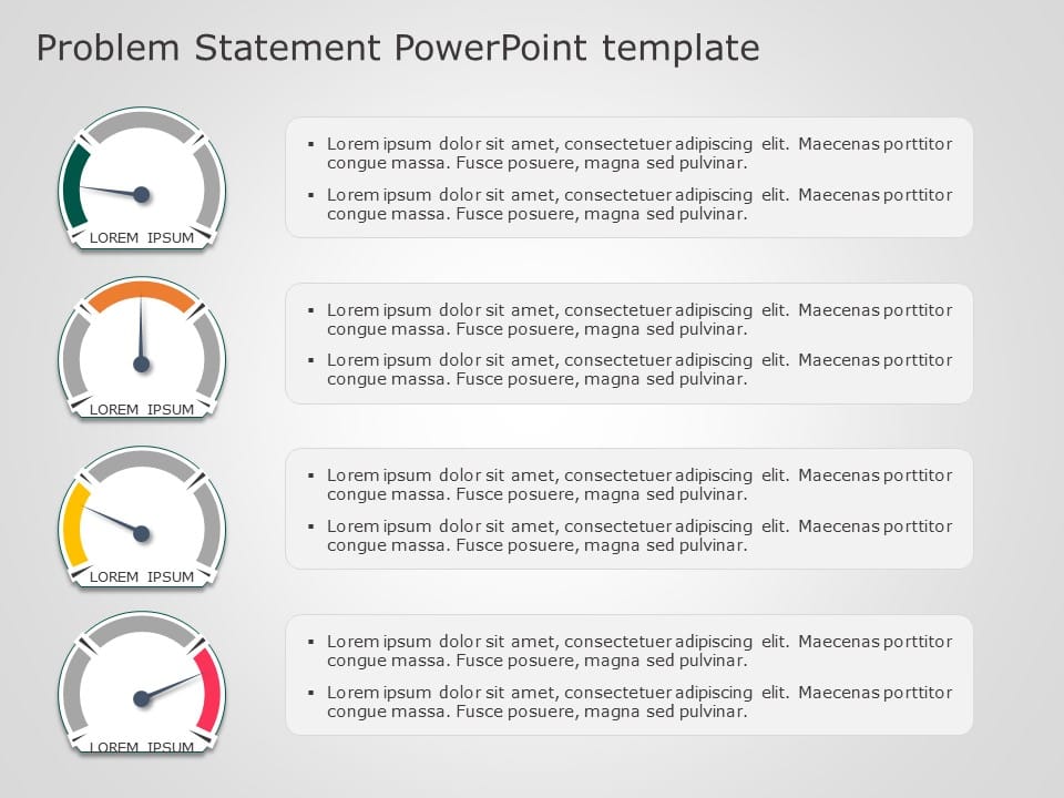 Colorful Gauge Infographic for Problem Analysis Slide Template