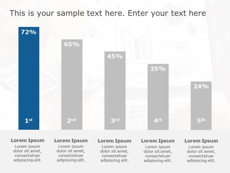 Flat Bar Chart Diagram PowerPoint Template & Google Slides Theme