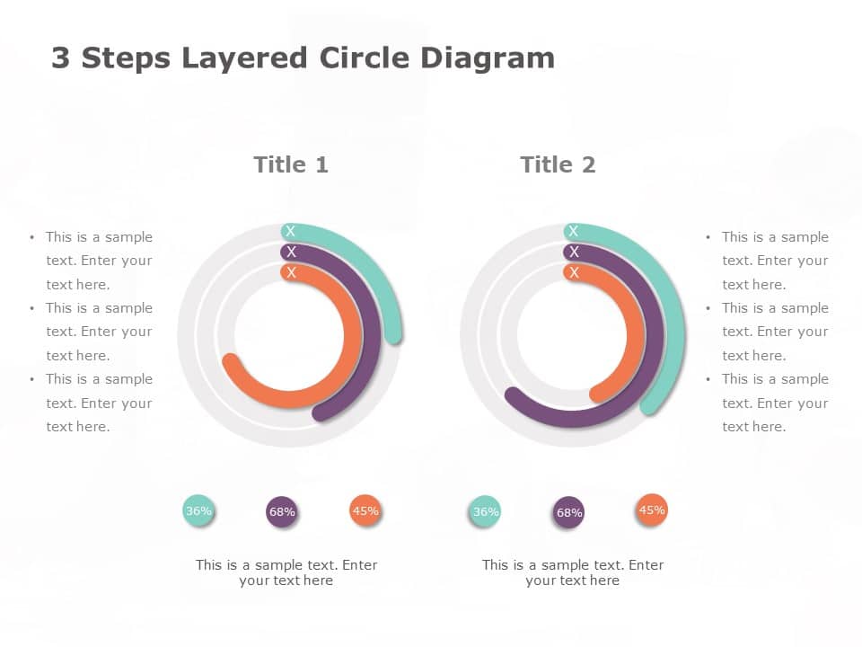 3 Steps Layered Circular Diagram PowerPoint Template